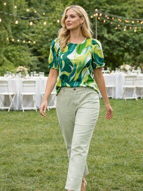 Gloria Vanderbilt Amanda Jeans Women 18 Green Soft Touch Straight Leg Pants Y2K